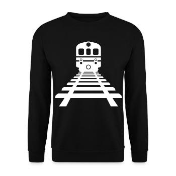 Dessin ferroviaire - Sweat-shirt Unisexe - noir - Devant - Alina (178cm) & Michal (187cm)