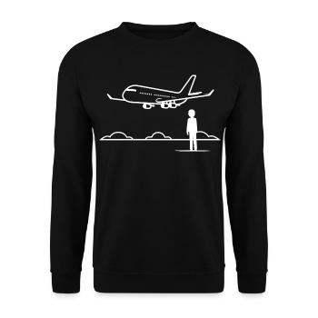Plane Spotter - Unisex Sweatshirt - black - Front - Alina (178cm) & Michal (187cm)