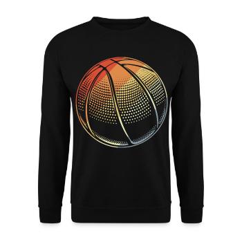 Basketball Ball Vintage - Unisex Pullover - Schwarz - Vorne - Alina (178cm) & Michal (187cm)