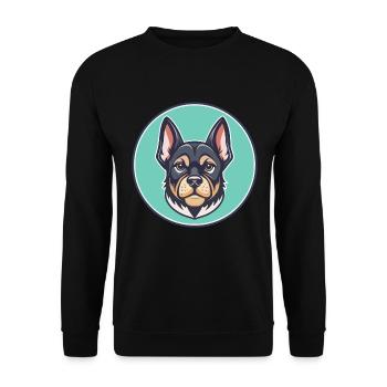 Gascon Saintongeois Chien Race Drôle Dessin Animé Kawaii - Sweat-shirt Unisexe - noir - Devant - Alina (178cm) & Michal (187cm)