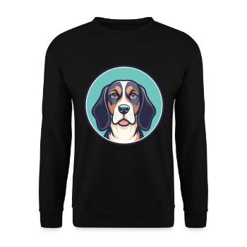 Français Tricolore Chien Race Dessin Animé Kawaii Pet - Sweat-shirt Unisexe - noir - Devant - Alina (178cm) & Michal (187cm)