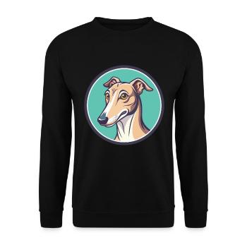 Galgo Español Hunderasse Cartoon Kawaii Clipart Haustier - Unisex Pullover - Schwarz - Vorne - Alina (178cm) & Michal (187cm)