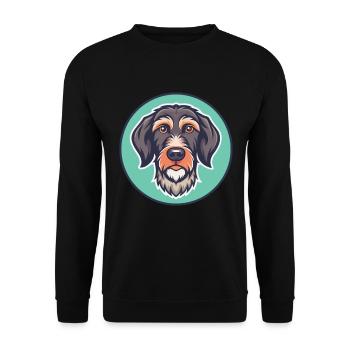 Braque allemand à poil dur chien race dessin animé drôle - Sweat-shirt Unisexe - noir - Devant - Alina (178cm) & Michal (187cm)
