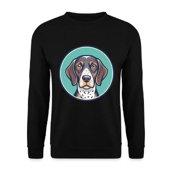 Braque allemand à poil court chien race dessin animé drôle - Sweat-shirt Unisexe - noir - Devant - Alina (178cm) & Michal (187cm)