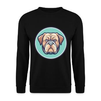 French Bordeaux Mastiff Dog Breed Cartoon Kawaii - Unisex Sweatshirt - black - Front - Alina (178cm) & Michal (187cm)