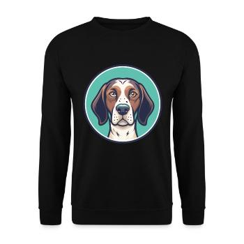 Français Gascogne Pointer Chien Race Dessin Animé Kawaii - Sweat-shirt Unisexe - noir - Devant - Alina (178cm) & Michal (187cm)