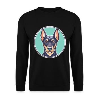 Deutscher Jagdterrier Hunderasse Karikatur Kawaii - Unisex Pullover - Schwarz - Vorne - Alina (178cm) & Michal (187cm)