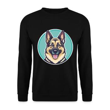 Berger allemand caniche chien race dessin animé Kawaii - Sweat-shirt Unisexe - noir - Devant - Alina (178cm) & Michal (187cm)