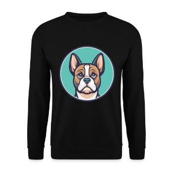 Grand Anglo Français Tricolore Chien Race Dessin animé - Sweat-shirt Unisexe - noir - Devant - Alina (178cm) & Michal (187cm)
