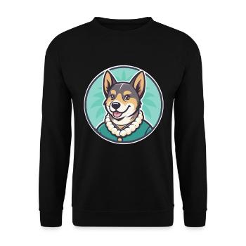 Hawaïen Poi Chien Race Dessin animé Kawaii Clipart Animal de compagnie - Sweat-shirt Unisexe - noir - Devant - Alina (178cm) & Michal (187cm)