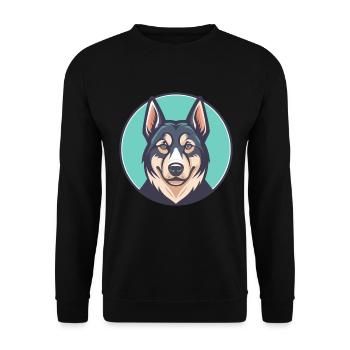 Fuegian Hunderasse Cartoon Figur Kawaii Clipart - Unisex Pullover - Schwarz - Vorne - Alina (178cm) & Michal (187cm)