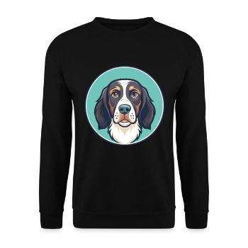 Frisian Pointing Dog Breed Cartoon Kawaii Clipart - Unisex Sweatshirt - black - Front - Alina (178cm) & Michal (187cm)