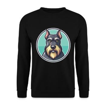 Schnauzer géant chien race dessin animé Kawaii Clipart - Sweat-shirt Unisexe - noir - Devant - Alina (178cm) & Michal (187cm)