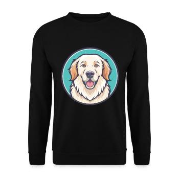 Great Pyrenees Dog Breed Cartoon Kawaii Clipart - Unisex Sweatshirt - black - Front - Alina (178cm) & Michal (187cm)