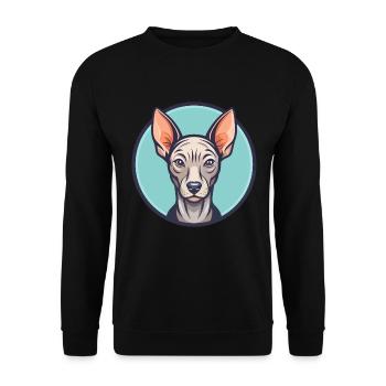 Inka haarlose Hunderasse Cartoon Kawaii Clipart Haustier - Unisex Pullover - Schwarz - Vorne - Alina (178cm) & Michal (187cm)