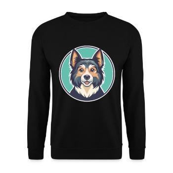 Gonczy Polski Dog Breed Cartoon Kawaii Clipart Pet - Unisex Sweatshirt - black - Front - Alina (178cm) & Michal (187cm)
