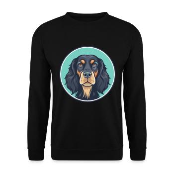 Gordon Setter Chien Race Dessin animé Kawaii Clipart Animal de compagnie - Sweat-shirt Unisexe - noir - Devant - Alina (178cm) & Michal (187cm)