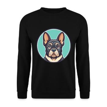 Grand Bleu De Gascogne Dog Breed Cartoon Kawaii - Unisex Sweatshirt - black - Front - Alina (178cm) & Michal (187cm)