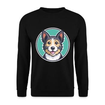 Möwe Terrier Hund Rasse Cartoon Kawaii Clipart Haustier - Unisex Pullover - Schwarz - Vorne - Alina (178cm) & Michal (187cm)