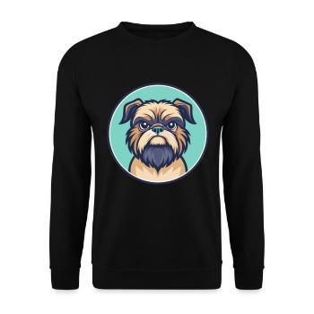 Griffon Bruxellois Hunderasse Karikatur Kawaii - Unisex Pullover - Schwarz - Vorne - Alina (178cm) & Michal (187cm)