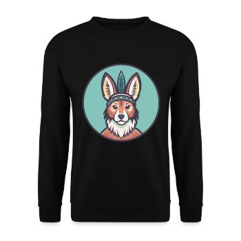 Hare Indian Dog Breed Funny Cartoon Kawaii Clipart - Unisex Sweatshirt - black - Front - Alina (178cm) & Michal (187cm)