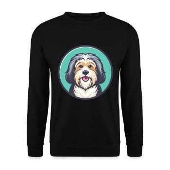 Havanese Dog Breed Colorful Cartoon Kawaii Clipart - Unisex Sweatshirt - black - Front - Alina (178cm) & Michal (187cm)