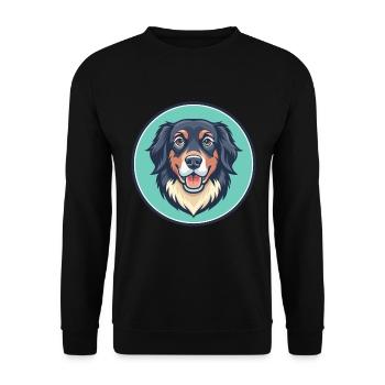 Hovawart Chien Race Coloré Dessin animé Kawaii Clipart - Sweat-shirt Unisexe - noir - Devant - Alina (178cm) & Michal (187cm)