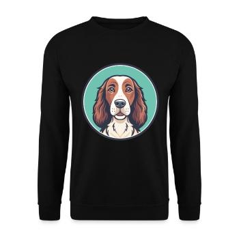 Irish Red And White Setter Dog Breed Funny Cartoon - Unisex Sweatshirt - black - Front - Alina (178cm) & Michal (187cm)