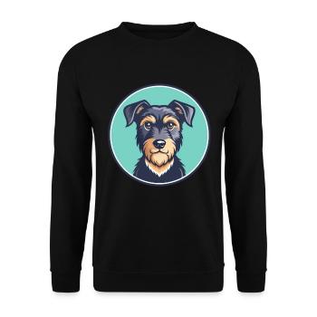 Jagdterrier Dog Breed Funny Cartoon Kawaii Clipart - Unisex Sweatshirt - black - Front - Alina (178cm) & Michal (187cm)