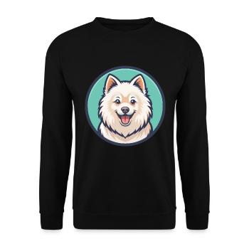 Spitz japonais chien race dessin animé Kawaii Clipart - Sweat-shirt Unisexe - noir - Devant - Alina (178cm) & Michal (187cm)