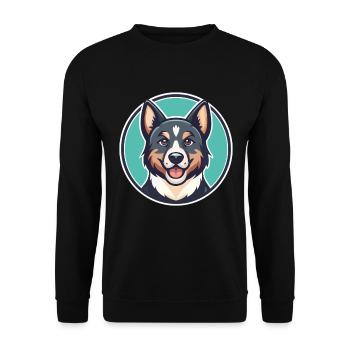 Kai Ken Chien Race Dessin Animé Personnage Kawaii Clipart - Sweat-shirt Unisexe - noir - Devant - Alina (178cm) & Michal (187cm)