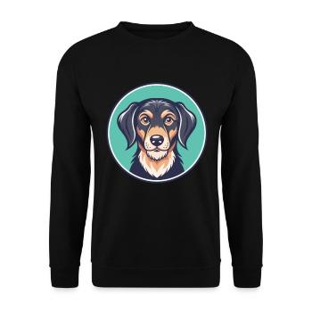Istrian Coarse Haired Hound Dog Breed Cartoon Pet - Unisex Sweatshirt - black - Front - Alina (178cm) & Michal (187cm)