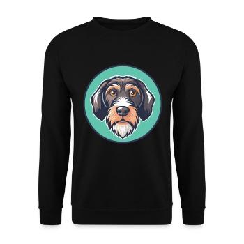 Chien courant à poil dur d’Istrie Race Dessin animé Kawaii - Sweat-shirt Unisexe - noir - Devant - Alina (178cm) & Michal (187cm)