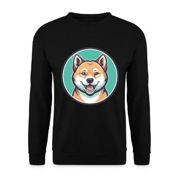 Jindo Dog Breed Cartoon Kawaii Clipart Animal Pet - Unisex Sweatshirt - black - Front - Alina (178cm) & Michal (187cm)