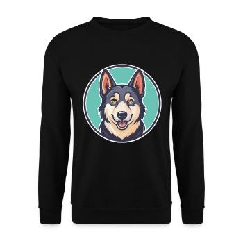 Hygenhund Chien Race Dessin animé Kawaii Clipart Animal - Sweat-shirt Unisexe - noir - Devant - Alina (178cm) & Michal (187cm)
