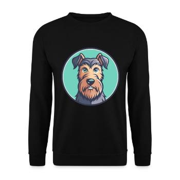 Irish Terrier Hund Rasse Cartoon Kawaii Clipart Haustier - Unisex Pullover - Schwarz - Vorne - Alina (178cm) & Michal (187cm)