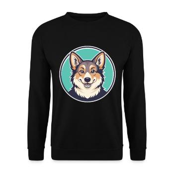 Italien Volpino Chien Race Dessin animé Kawaii Clipart - Sweat-shirt Unisexe - noir - Devant - Alina (178cm) & Michal (187cm)