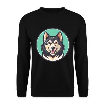 Karakachan Chien Race Dessin animé Kawaii Clipart Animal - Sweat-shirt Unisexe - noir - Devant - Alina (178cm) & Michal (187cm)