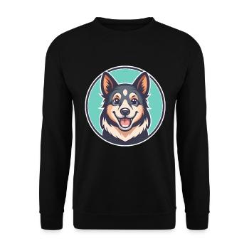 Kanni Chien Race Dessin animé Kawaii Clipart Animal Animal de compagnie - Sweat-shirt Unisexe - noir - Devant - Alina (178cm) & Michal (187cm)