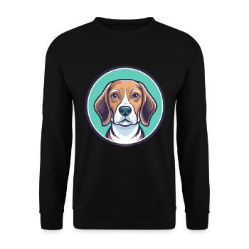Kerry Beagle Chien Race Dessin animé Kawaii Clipart Animal de compagnie - Sweat-shirt Unisexe - noir - Devant - Alina (178cm) & Michal (187cm)
