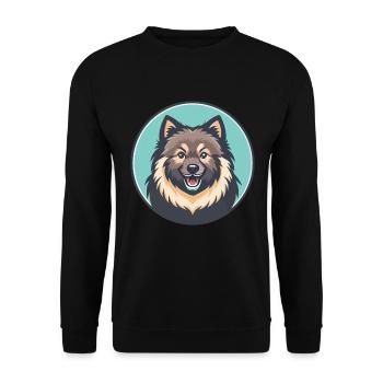 Keeshond Dog Breed Colorful Cartoon Kawaii Clipart - Unisex Sweatshirt - black - Front - Alina (178cm) & Michal (187cm)