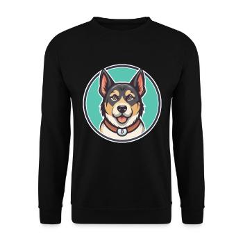 Kars race de chien dessin animé Kawaii Clipart Illustration - Sweat-shirt Unisexe - noir - Devant - Alina (178cm) & Michal (187cm)