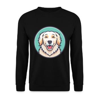 Maremma Sheepdog Dog Breed Cartoon Kawaii Clipart - Unisex Sweatshirt - black - Front - Alina (178cm) & Michal (187cm)