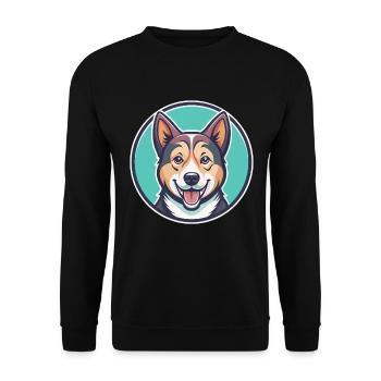 Kintamani Chien Race Dessin Animé Kawaii Clipart Animal - Sweat-shirt Unisexe - noir - Devant - Alina (178cm) & Michal (187cm)