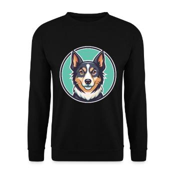Kromfohrlander Hunderasse Cartoon Kawaii Clipart - Unisex Pullover - Schwarz - Vorne - Alina (178cm) & Michal (187cm)
