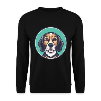 Chien de chasse lituanien race dessin animé Kawaii Clipart - Sweat-shirt Unisexe - noir - Devant - Alina (178cm) & Michal (187cm)