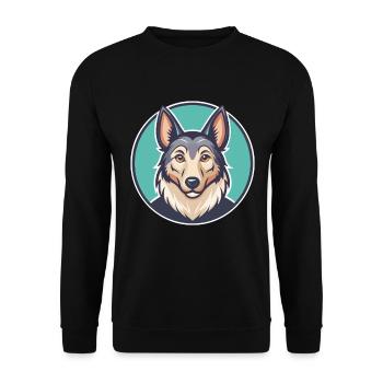 Lupo Italiano Chien Race Dessin animé Kawaii Clipart Animal de compagnie - Sweat-shirt Unisexe - noir - Devant - Alina (178cm) & Michal (187cm)