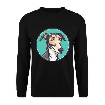 Lurcher Hunderasse Cartoon Figur Kawaii Clipart - Unisex Pullover - Schwarz - Vorne - Alina (178cm) & Michal (187cm)