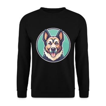 Magyar Agar Chien Race Drôle Dessin animé Kawaii Clipart - Sweat-shirt Unisexe - noir - Devant - Alina (178cm) & Michal (187cm)