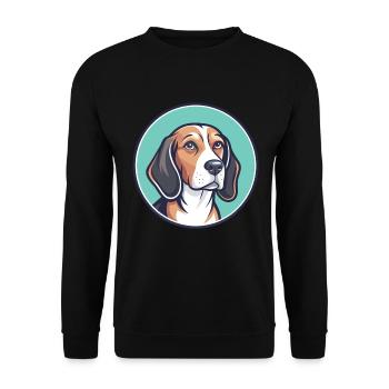 Lévrier letton chien race dessin animé Kawaii Clipart animal de compagnie - Sweat-shirt Unisexe - noir - Devant - Alina (178cm) & Michal (187cm)
